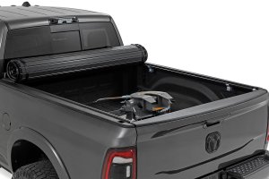 Dodge Ram 2500 Hard Roll Up Bed Cover - Rough Country - Flush, Low-Profile Design - Matte Black - '09-'10
